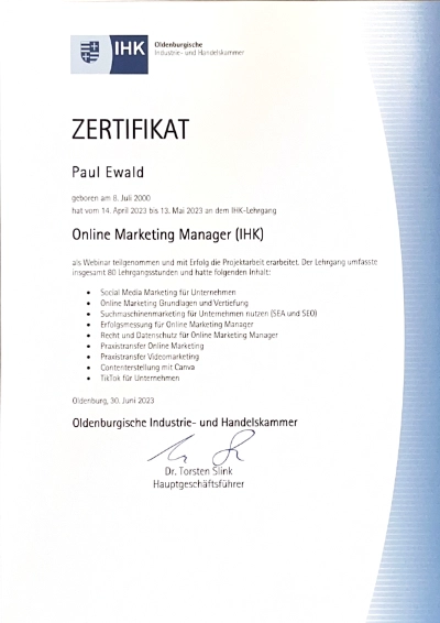 Online Marketing Manager (IHK)