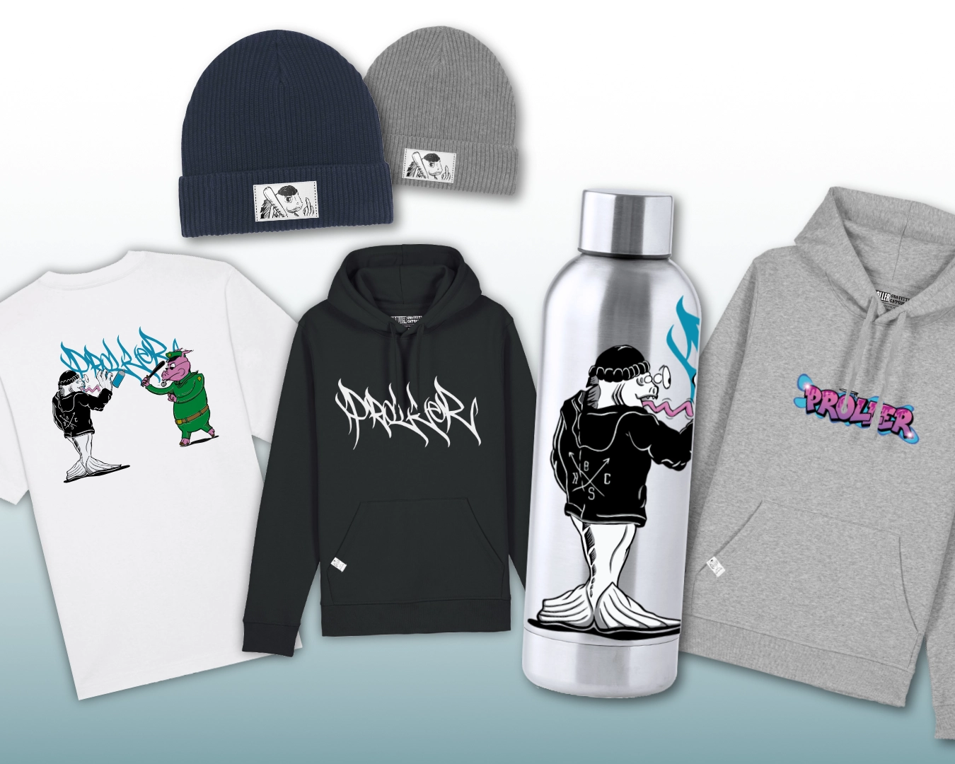 Proller Hoodie mit Graffiti-Motiv, Full-Service Merchandise